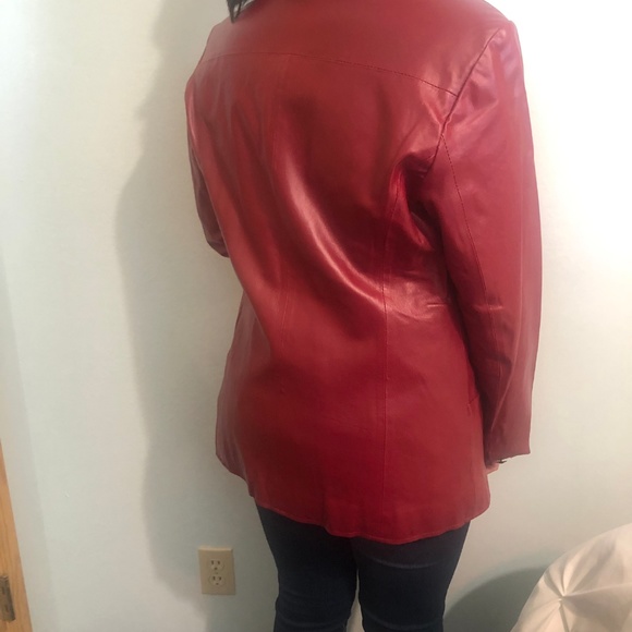 Denim & Co. One Button Leather Jacket with Pintuck - Picture 2 of 6